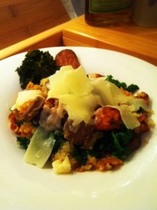 Venison sausage with sweet potato